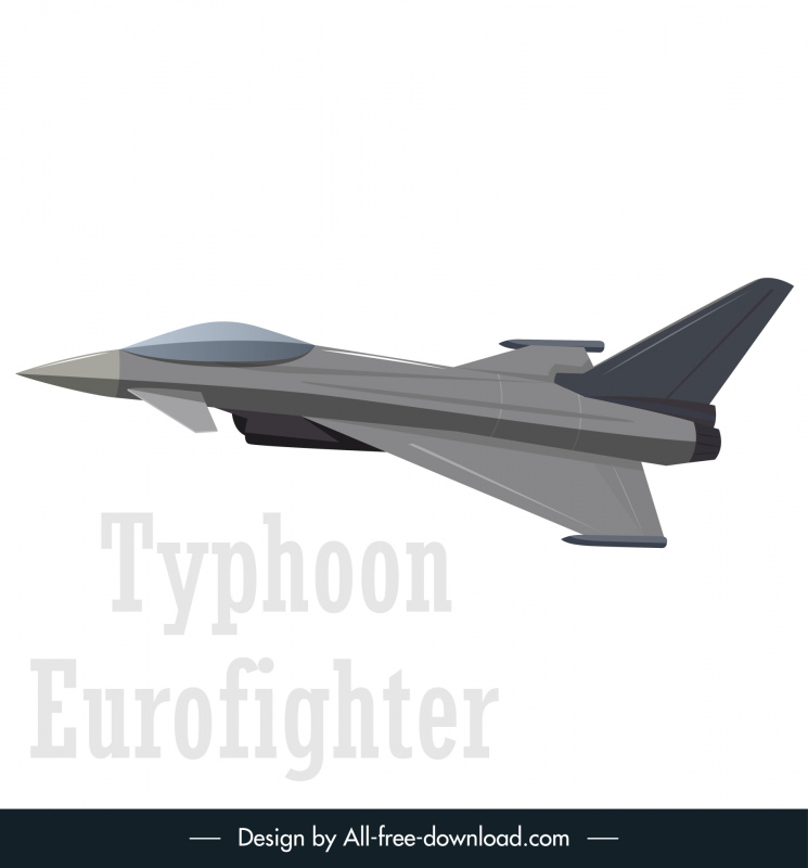eurofighter typhoon jet icon modern 3d sketch