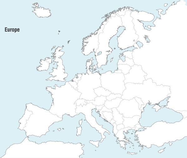 Europe Map Vector 