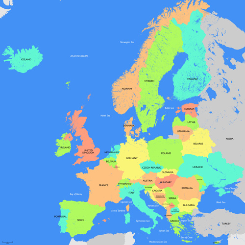 europe map vectors design