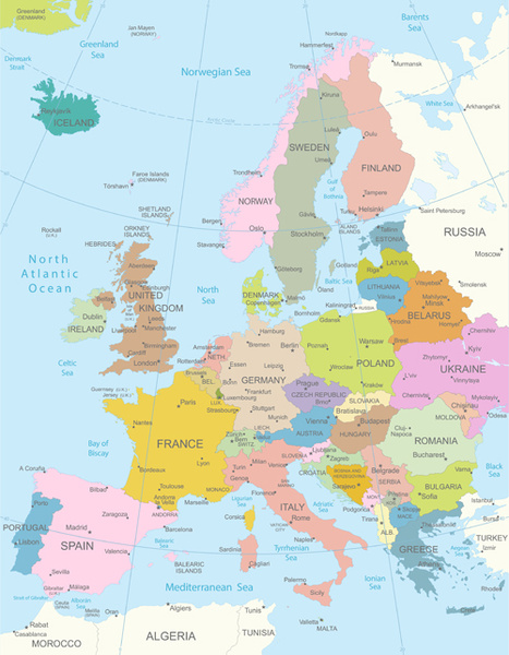 europe map vectors design 