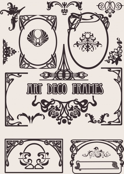 decorative elements templates retro european shapes