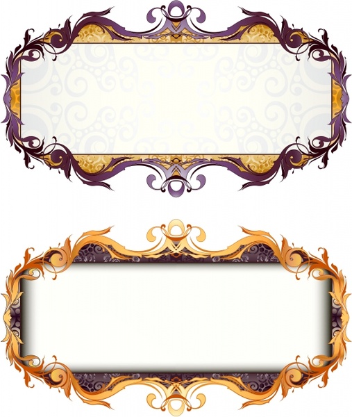 decorative frame templates colored elegant symmetric curves decor 