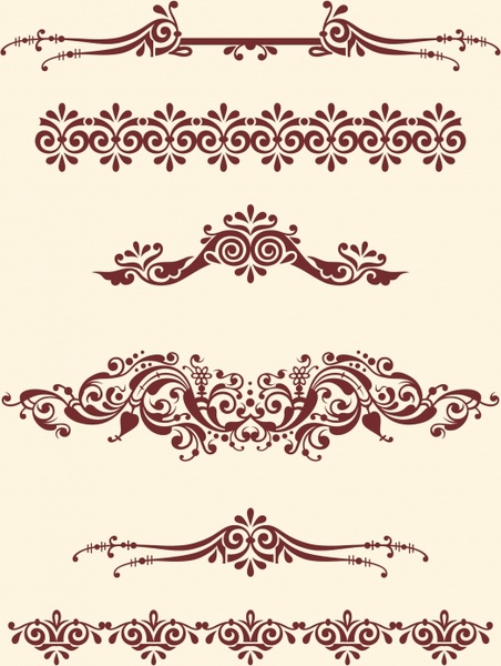 document decorative design elements classical symmetric seamless curves