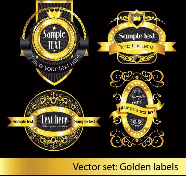 european classic pattern label 03 vector