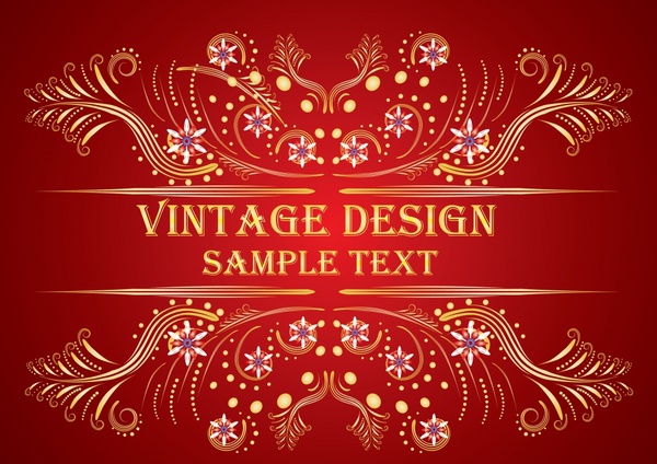 decorative background vintage symmetrical pattern red design