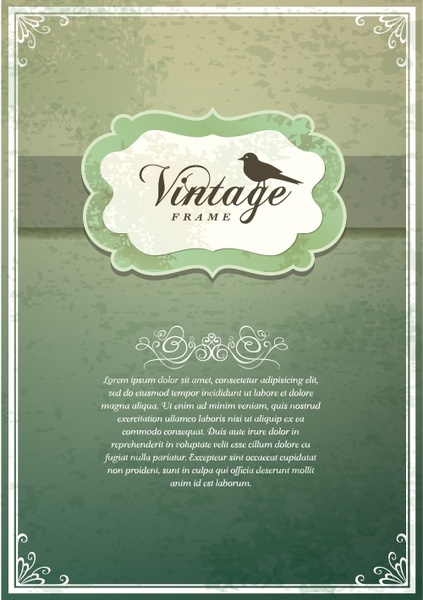 decorative cover template elegant vintage frame decor