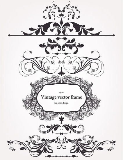 frame decorative elements elegant classic european symmetric design