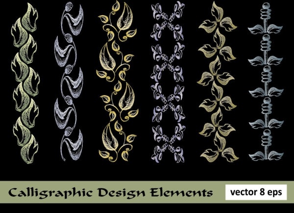 european lace pattern line draft 05 vector
