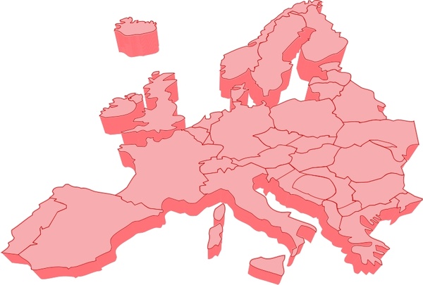 European map 3D 