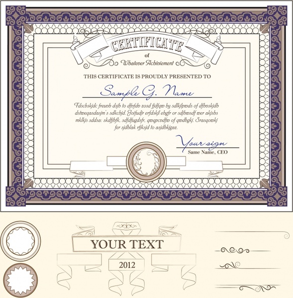 diploma certificate template elegant classical decor