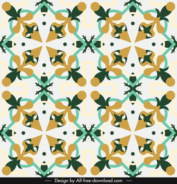 european pattern template colorful flat repeating symmetric illusion