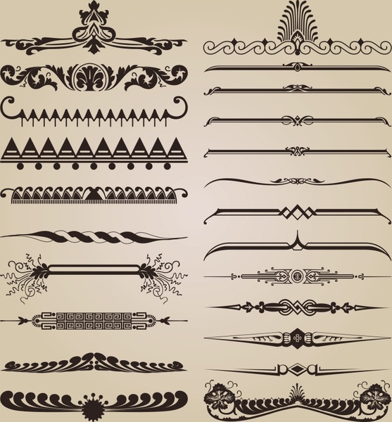 document decorative elements ethnic symmetric design
