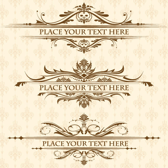 european style decorative pattern lacy vector