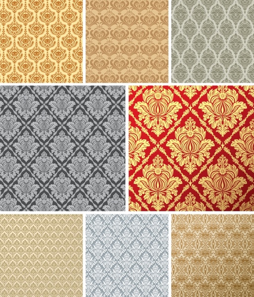 decorative patterns flat repeating symmetric floral sketch