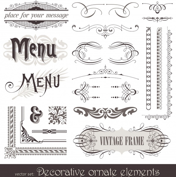 menu decor templates elegant vintage european design