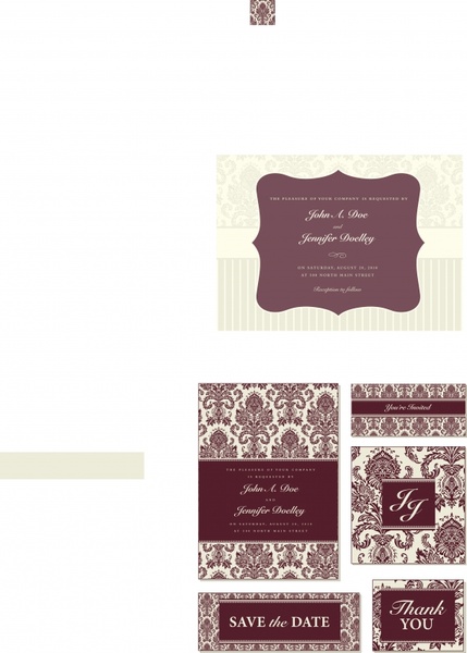 wedding card templates european formal retro decor