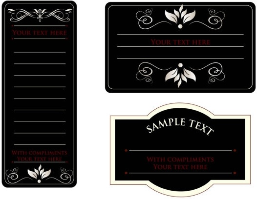 europeanstyle simple patterns invitation card 01 vector