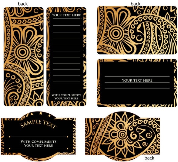 europeanstyle simple patterns invitation card 02 vector