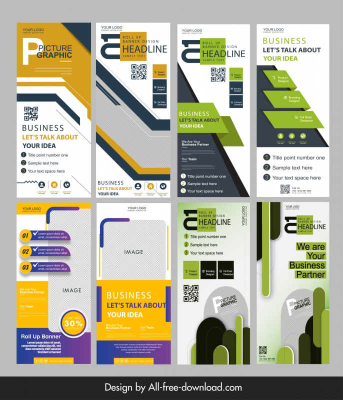 event conference roll up banners templates collection modern geometric 