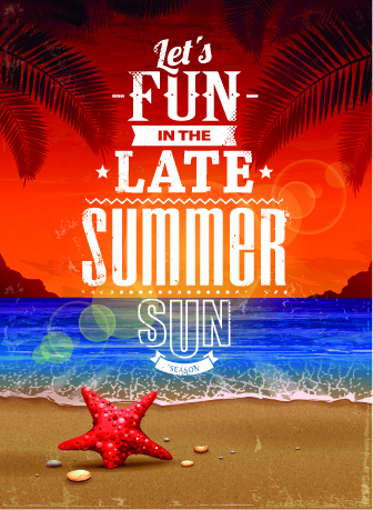 excellent summer party flyer design elements