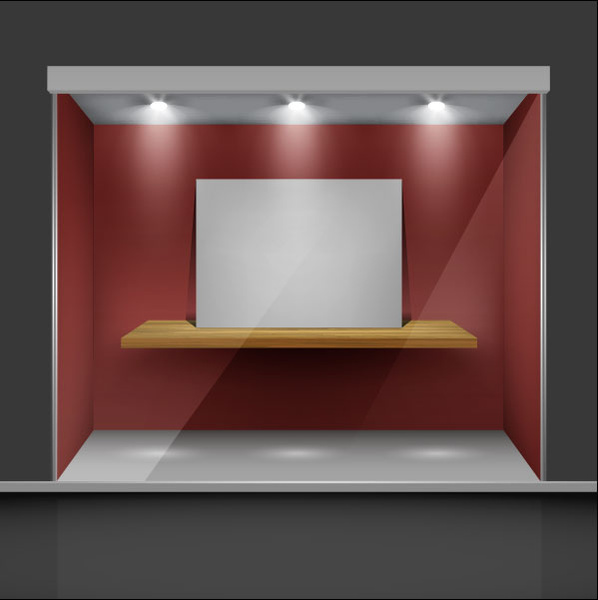 exhibition booth window free vector