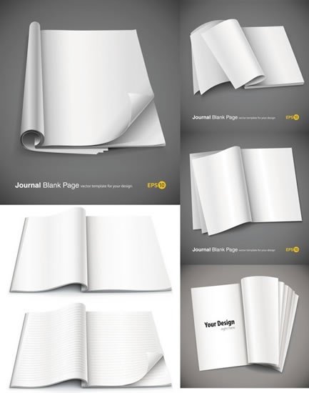 book pages icons blank 3d modern design