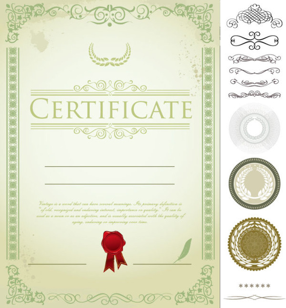 exquisite certificate cover templates vector set