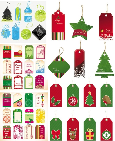 exquisite christmas labels vector