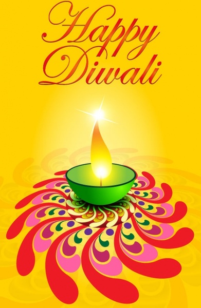 exquisite diwali card 05 vector