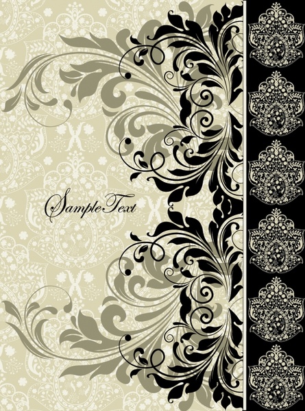 card cover decor elements elegant retro symmetric shapes