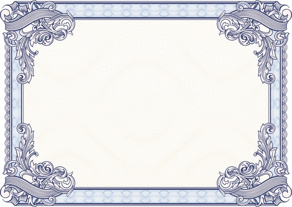 certificate template elegant classical symmetric european decor