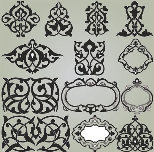 document decorative elements elegant classical seamless symmetric shapes