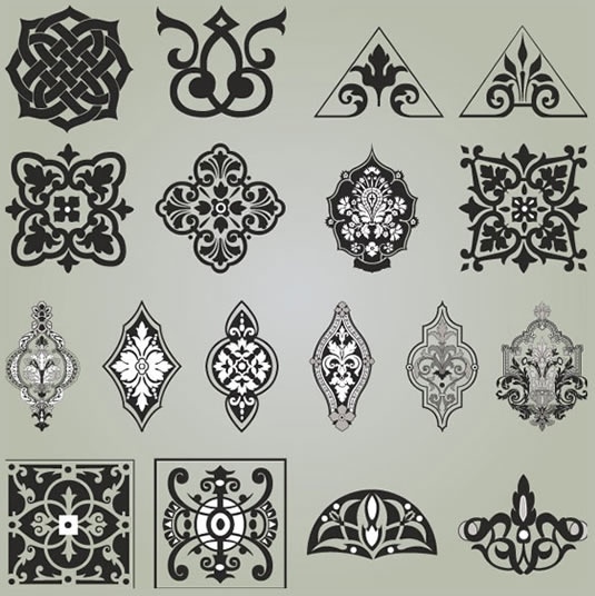 document decorative templates elegant classic flat symmetric shapes