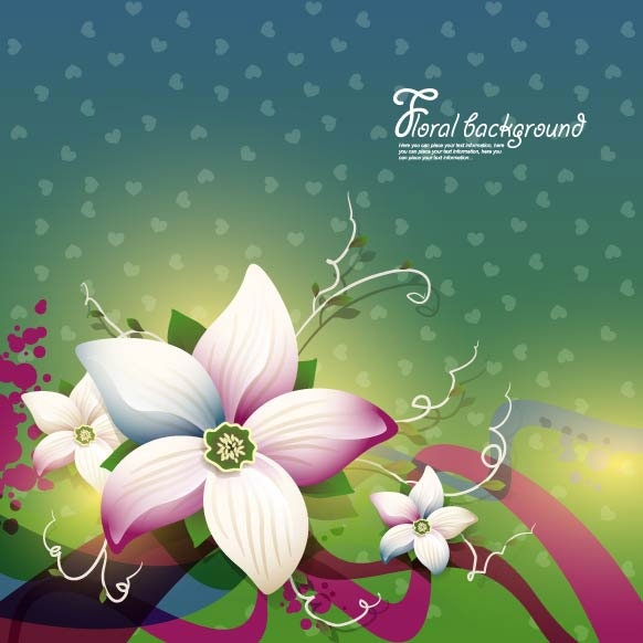 exquisite floral design background 01 vector