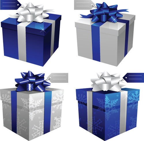 exquisite gift boxes design elements vector 
