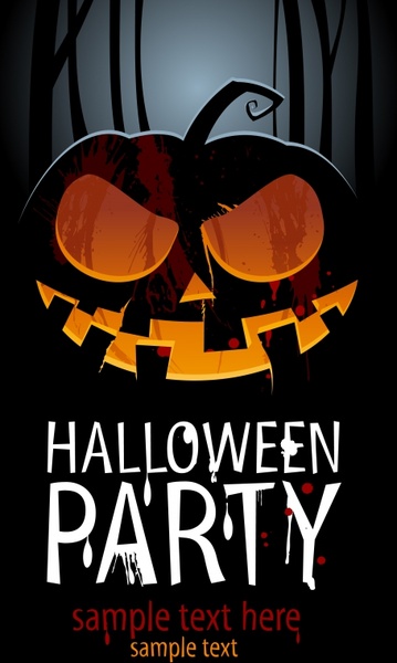 exquisite halloween pumpkin poster background vector