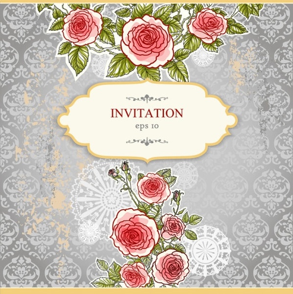 exquisite handpainted floral background 04 vector