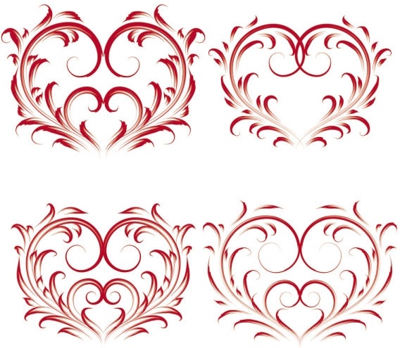 exquisite heartshaped pattern vector