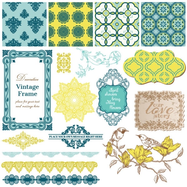 exquisite lace pattern 02 vector