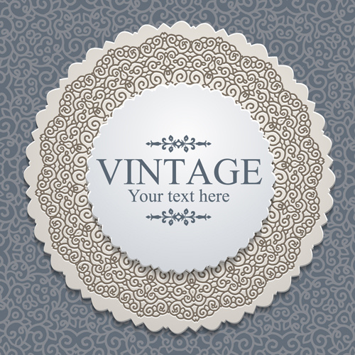 exquisite lace vintage cards vector set