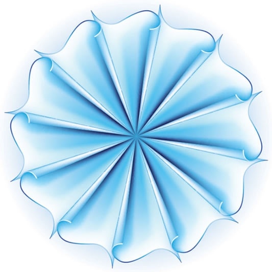 paper flower template symmetric 3d modern bright blue