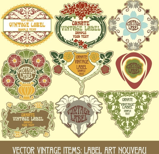 exquisite pattern stickers 01 vector