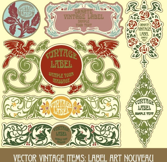 exquisite pattern stickers 04 vector