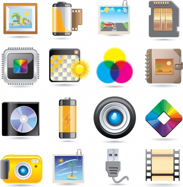 photographing design elements shiny colored modern symbols