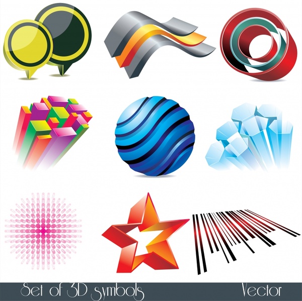 logo templates colorful modern 3d shapes