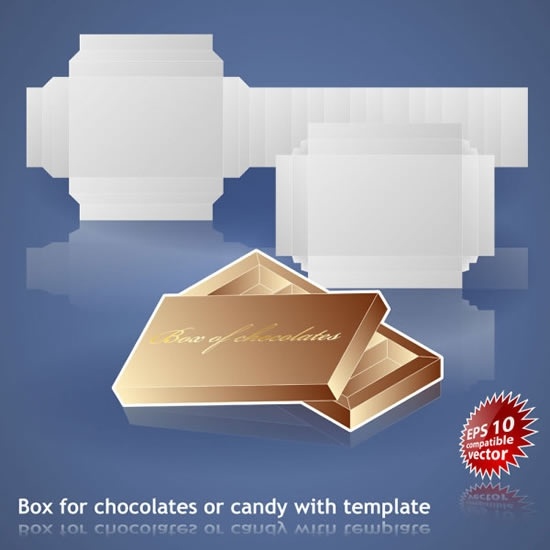 chocolate advertising banner modern 3d box sketch