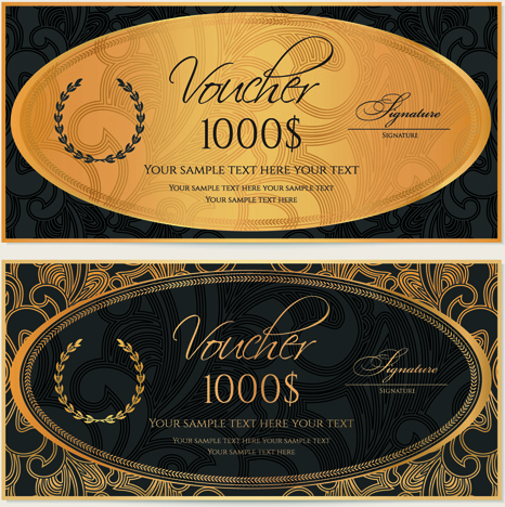 exquisite vouchers template design vector set 