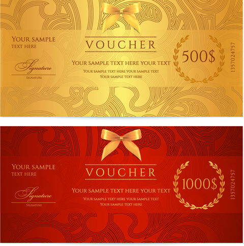 exquisite vouchers template design vector set 