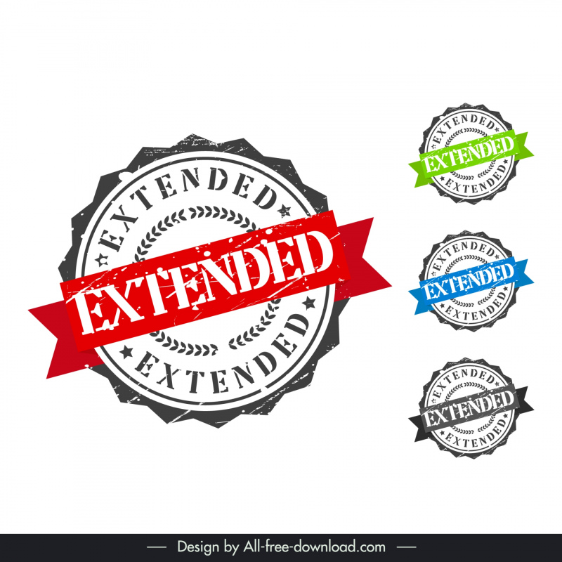 extended stamp templates collection flat classical 