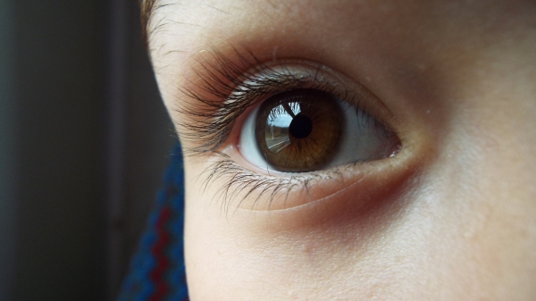closeup of innocent kids eye
